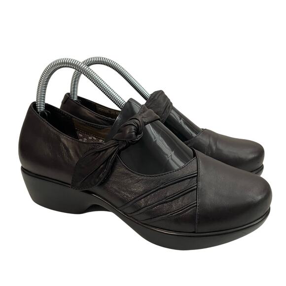 Dansko Ainsley Platform Mary Jane Comfort Clogs Leather Dark Brown Women’s sz 9 - Picture 1 of 13